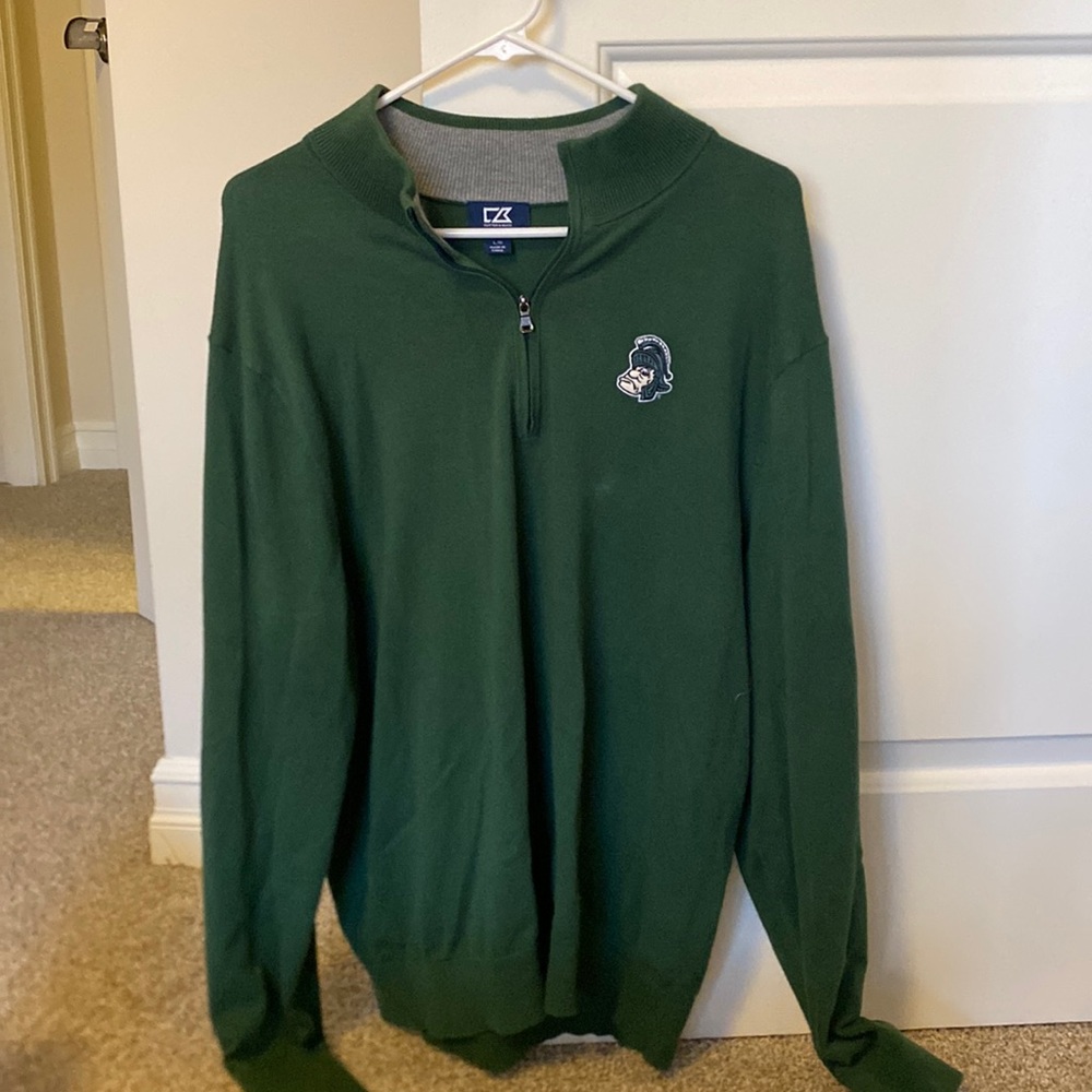 (LIKE NEW) Michigan State quarter zip. Size L.